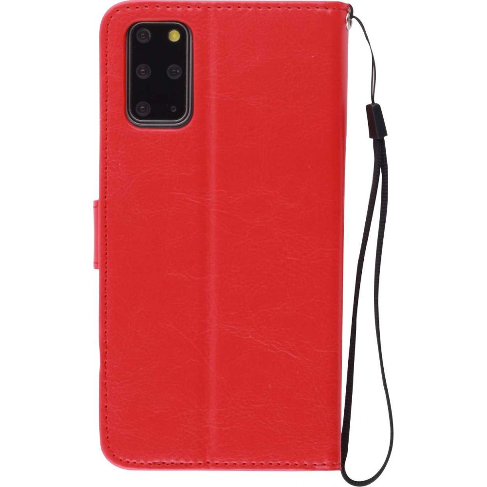 Hülle Samsung Galaxy S21 FE 5G - Premium Flip Leder Tasche - Rot