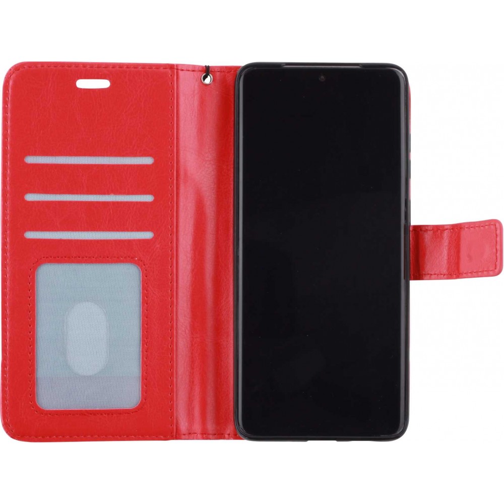 Fourre Samsung Galaxy A14 - Premium Flip cuir lisse porte-cartes - Rouge