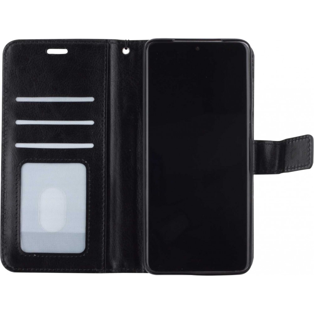Fourre Samsung Galaxy S24 FE - Premium Flip cuir lisse porte-cartes - Noir