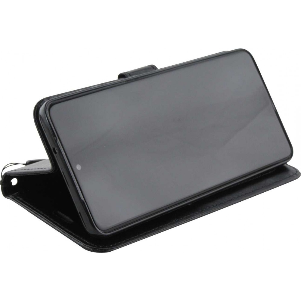 Fourre Samsung Galaxy S24 FE - Premium Flip cuir lisse porte-cartes - Noir
