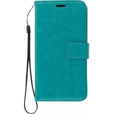Fourre Samsung Galaxy S24 - Premium Flip cuir lisse porte-cartes - Turquoise