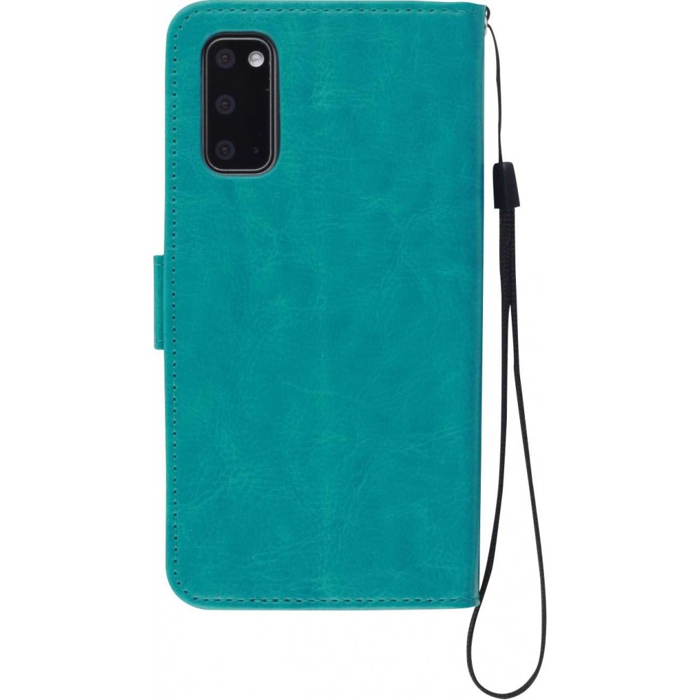 Fourre Samsung Galaxy S22+ - Premium Flip cuir lisse porte-cartes - Turquoise