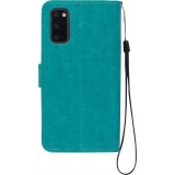 Fourre Samsung Galaxy S22+ - Premium Flip cuir lisse porte-cartes - Turquoise