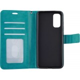 Fourre Samsung Galaxy S24 - Premium Flip cuir lisse porte-cartes - Turquoise