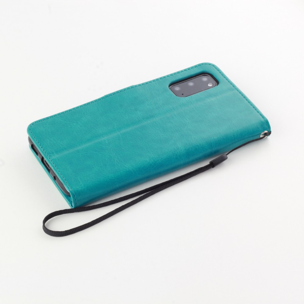 Fourre Samsung Galaxy S24 - Premium Flip cuir lisse porte-cartes - Turquoise