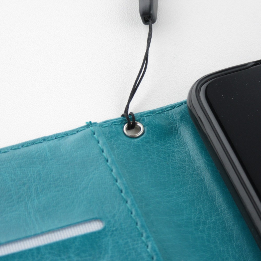 Fourre Samsung Galaxy S24 - Premium Flip cuir lisse porte-cartes - Turquoise
