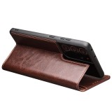 Fourre Samsung Galaxy S23 Ultra - Flip Qialino cuir véritable - Brun