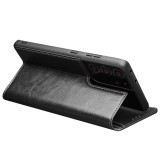 Fourre Samsung Galaxy S24 Ultra - Flip Qialino cuir véritable - Noir