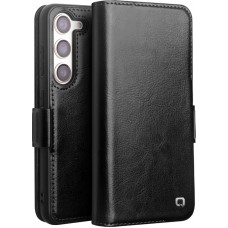 Fourre Samsung Galaxy S22 - Flip Qialino cuir véritable avec fermeture magnétique - Noir