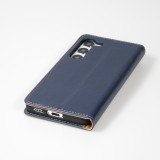Galaxy S23 Case Hülle - Flip Fierre Shann Echtleder - Blau