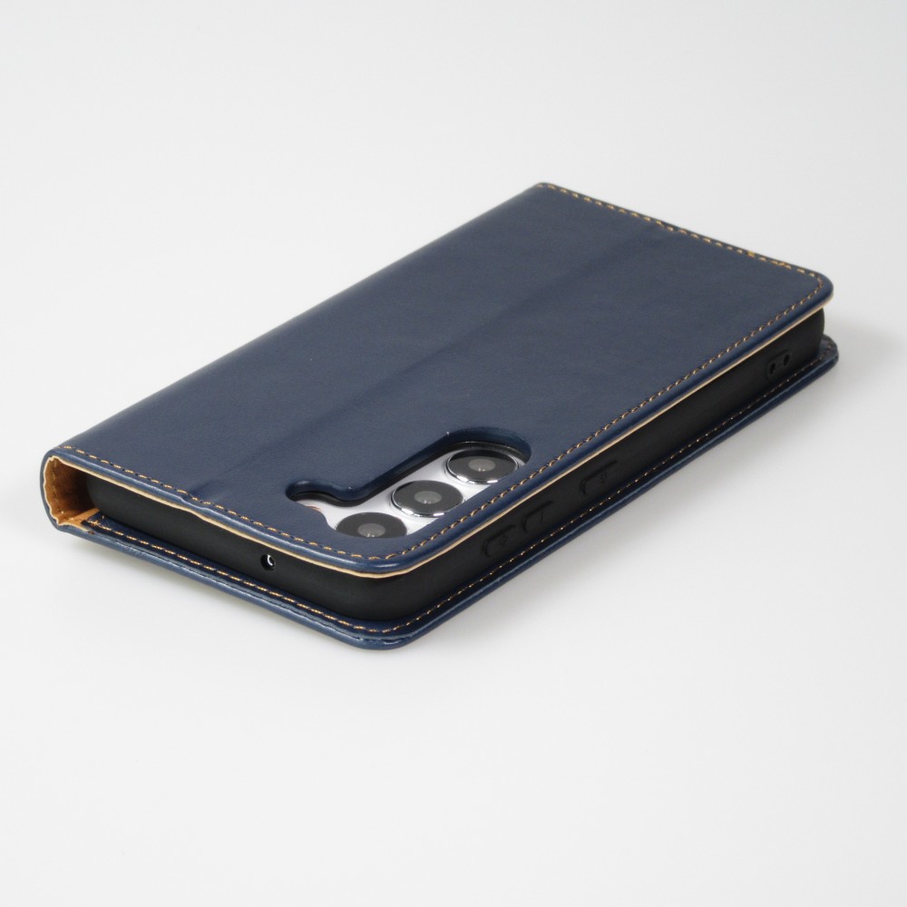 Samsung Galaxy S23+ Case Hülle - Flip Fierre Shann Echtleder - Blau