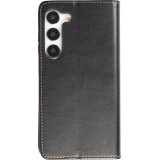 Samsung Galaxy S23+ Case Hülle - Flip Fierre Shann Echtleder - Schwarz