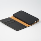 Fourre Samsung Galaxy S23+ - Flip Shierre Shann cuir véritable - Noir