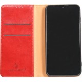 Samsung Galaxy S23+ Case Hülle - Flip Fierre Shann Echtleder - Rot