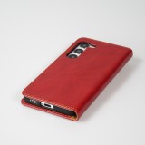 Galaxy S23 Case Hülle - Flip Fierre Shann Echtleder - Rot