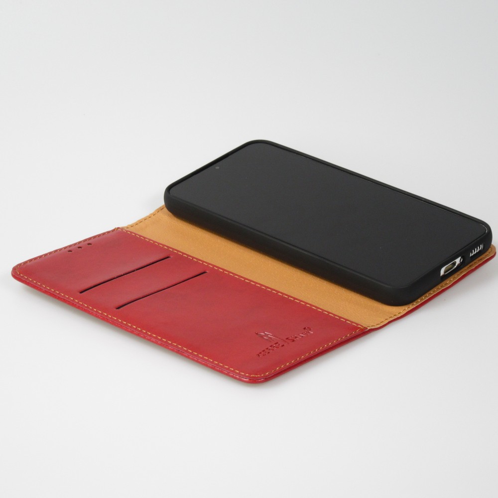 Fourre Samsung Galaxy S23+ - Flip Shierre Shann cuir véritable - Rouge