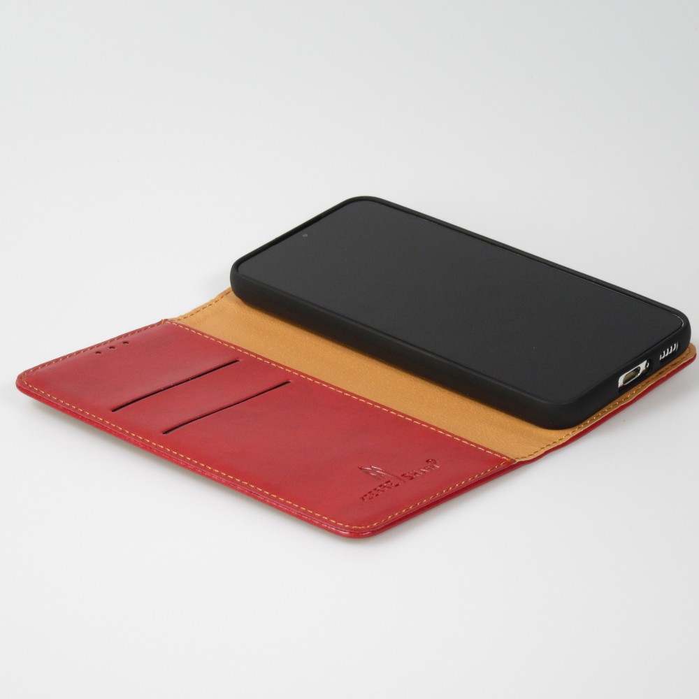 Galaxy S23 Case Hülle - Flip Fierre Shann Echtleder - Rot