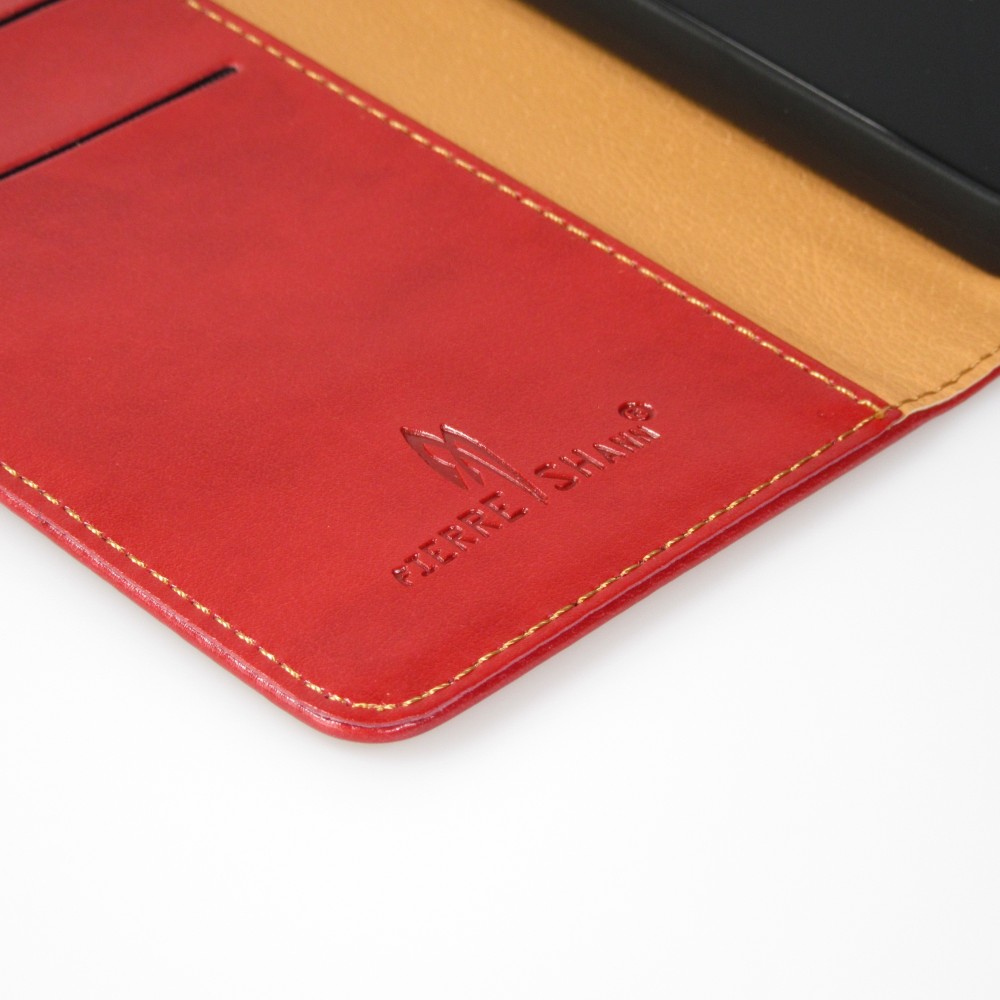 Galaxy S23 Case Hülle - Flip Fierre Shann Echtleder - Rot