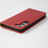 Galaxy S23 Case Hülle - Flip Fierre Shann Echtleder - Rot