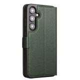 Fourre Samsung Galaxy S24+ - Flip Qialino cuir véritable mat avec fermeture magnétique - Vert met