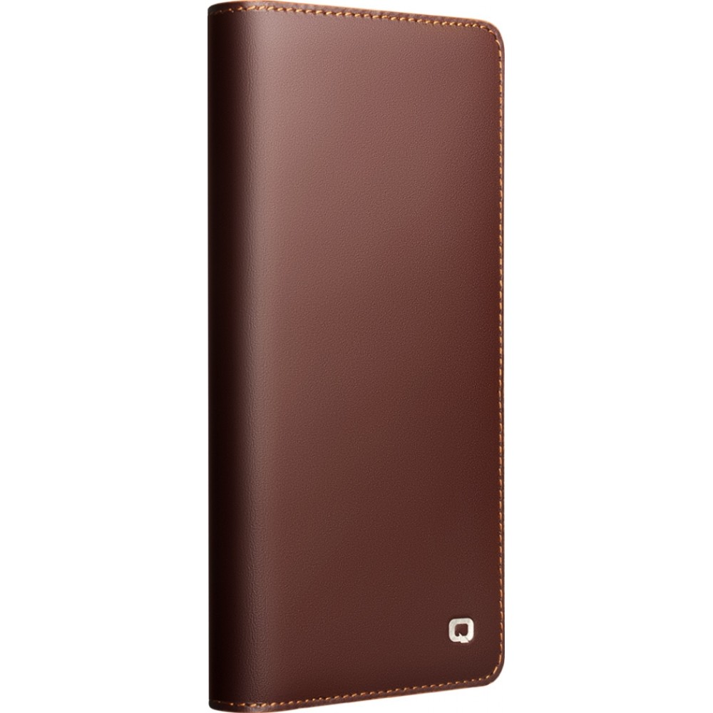 Fourre Samsung Galaxy S25 Ultra - Flip Qialino Matt Wallet cuir véritable - Brun