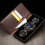 Fourre Samsung Galaxy S25 Ultra - Flip Qialino Matt Wallet cuir véritable - Brun