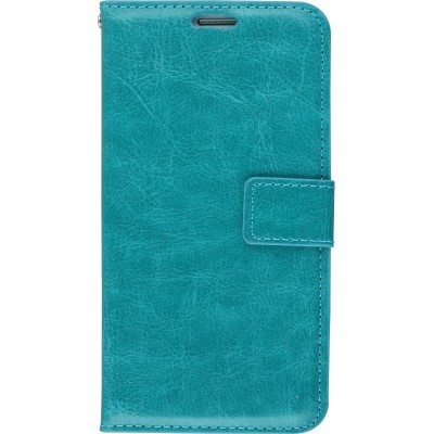 Fourre Samsung Galaxy S7 - Premium Flip cuir lisse porte-cartes - Turquoise