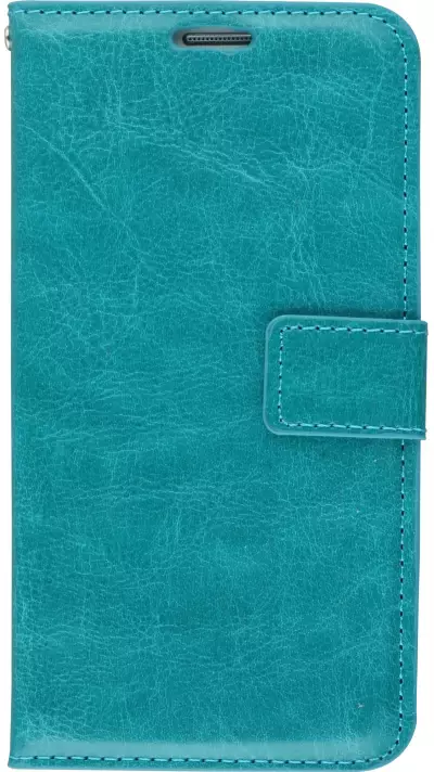 Fourre Samsung Galaxy S7 edge - Premium Flip cuir lisse porte-cartes - Turquoise