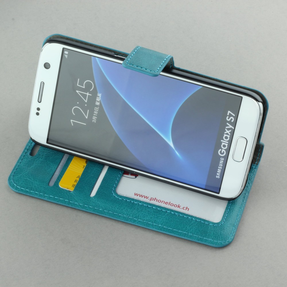 Fourre Samsung Galaxy S7 - Premium Flip - Turquoise