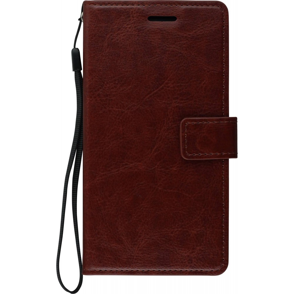 Fourre Samsung Galaxy S8 - Premium Flip cuir lisse porte-cartes - Brun