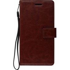 Fourre Samsung Galaxy S8 - Premium Flip cuir lisse porte-cartes - Brun