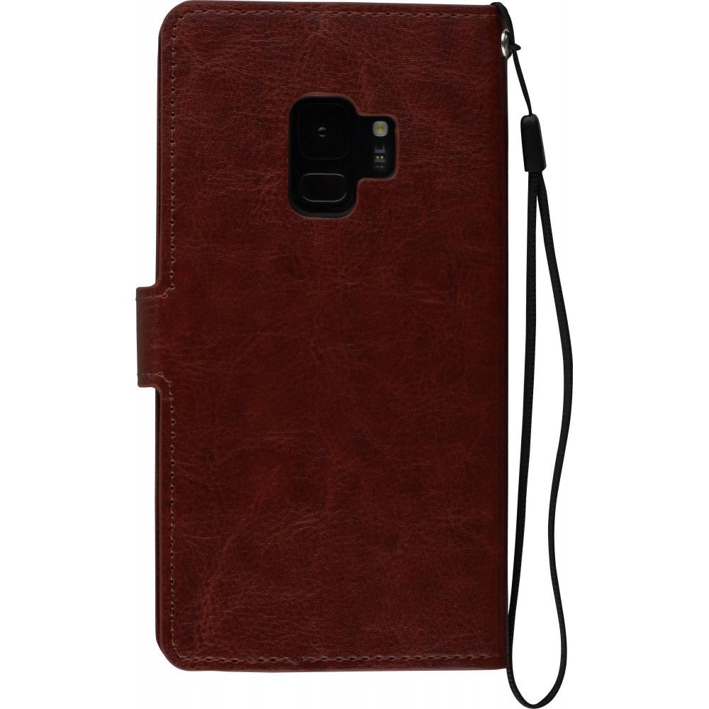 Fourre Samsung Galaxy S8 - Premium Flip cuir lisse porte-cartes - Brun