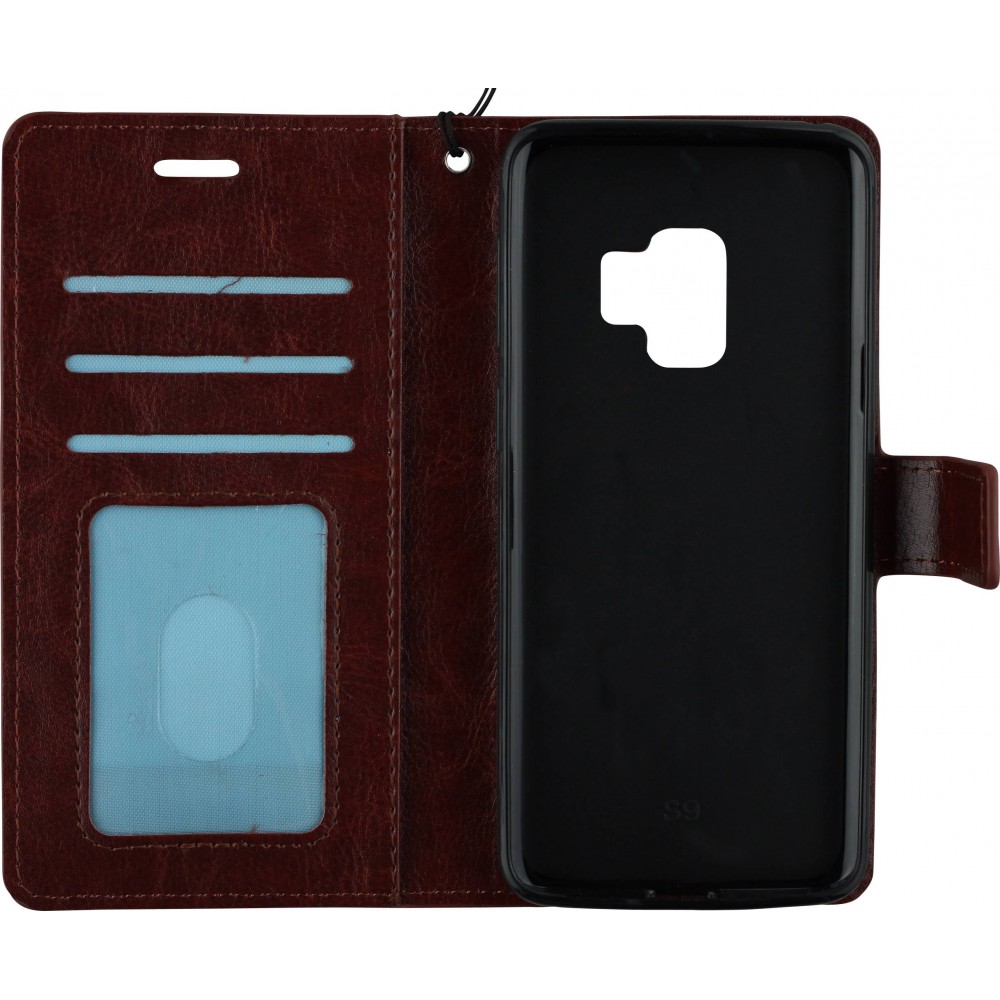 Fourre Samsung Galaxy S8 - Premium Flip cuir lisse porte-cartes - Brun