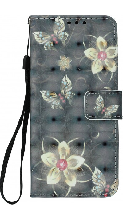 Fourre Samsung Galaxy S9 - 3D Flip papillon - Brun et or