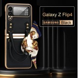 Galaxy Z Flip4 Case Hülle - Fashion Designer Schutzhülle Kunstleder in Handtaschenform - Grau kariert