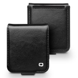 Fourre Samsung Galaxy Z Flip5 - Flip Qialino cuir véritable avec fermeture magnétique - Noir