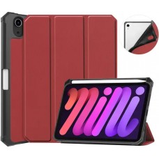iPad mini 6 (8.3"/2021) Case Hülle - 2-in-1-Anti-Schock-Kunstlederschale mit Bumper und integriertem Ständer - Bordeauxrot