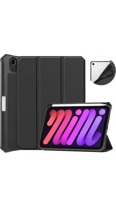 iPad mini 6 (8.3"/2021) Case Hülle - 2-in-1-Anti-Schock-Kunstlederschale mit Bumper und integriertem Ständer - Schwarz