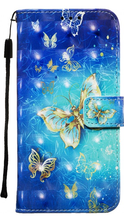 Fourre iPhone 11 Pro Max - Flip 3D papillons dorés