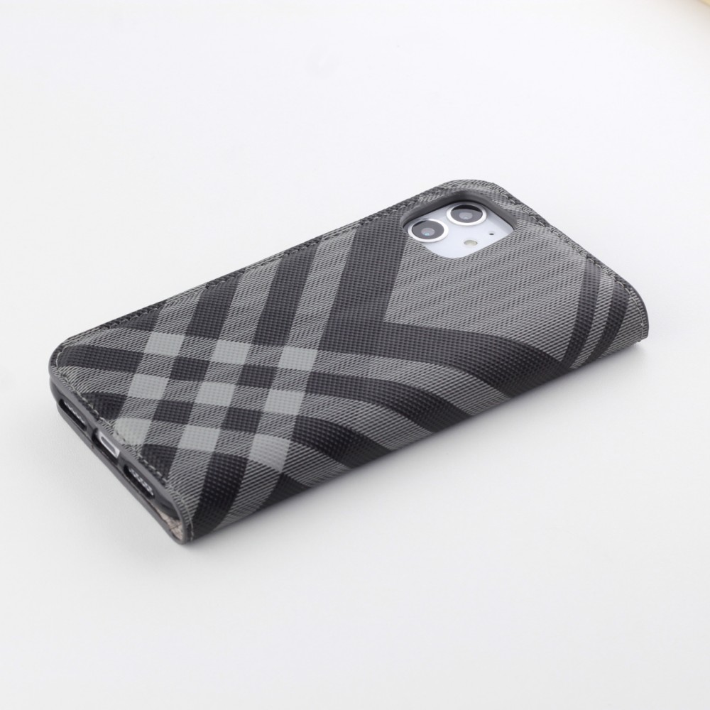 Fourre iPhone 13 mini - Flip Lines - Gris