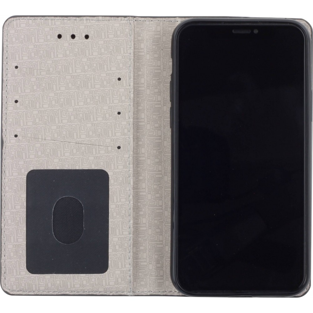 Fourre iPhone 13 mini - Flip Lines - Gris