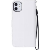 Fourre iPhone 11 - Premium Flip cuir lisse porte-cartes - Blanc