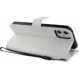 Fourre iPhone 11 - Premium Flip cuir lisse porte-cartes - Blanc