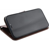 Fourre iPhone 11 - Premium Flip cuir lisse porte-cartes - Brun