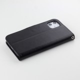 Fourre iPhone 12 mini - Premium Flip cuir lisse porte-cartes - Noir