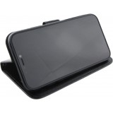 Fourre iPhone 12 mini - Premium Flip cuir lisse porte-cartes - Noir