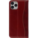 Fourre iPhone 12 Pro Max - Flip Fierre Shann cuir véritable - Rouge