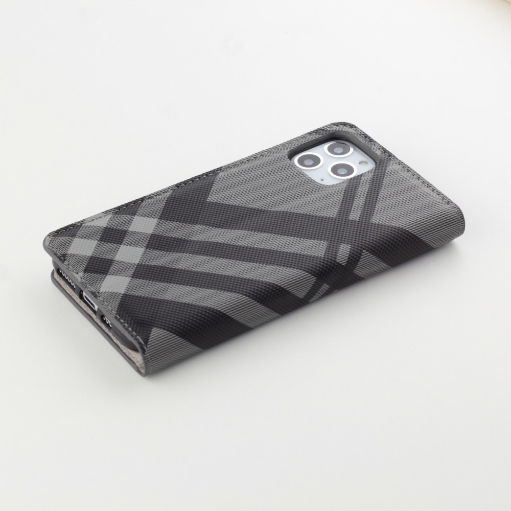 Fourre iPhone 11 Pro Max - Flip Lines - Gris