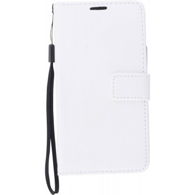 Fourre iPhone 15 Pro - Premium Flip cuir lisse porte-cartes - Blanc