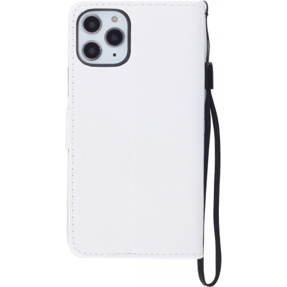 Fourre iPhone 15 Pro Max - Premium Flip cuir lisse porte-cartes - Blanc